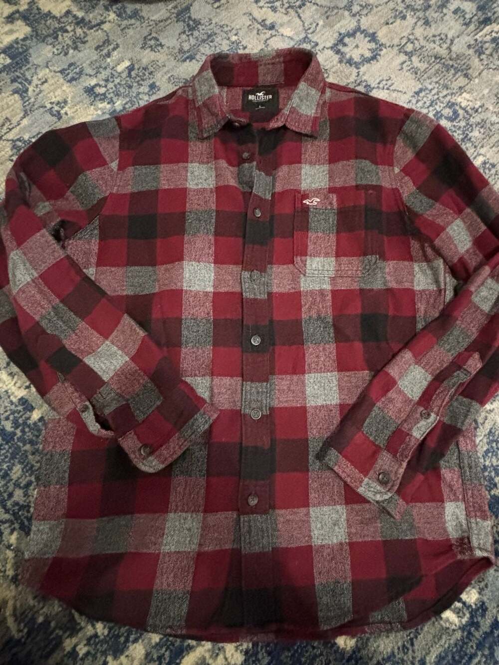 Hollister Flannel Shirt Size L Red Plaid